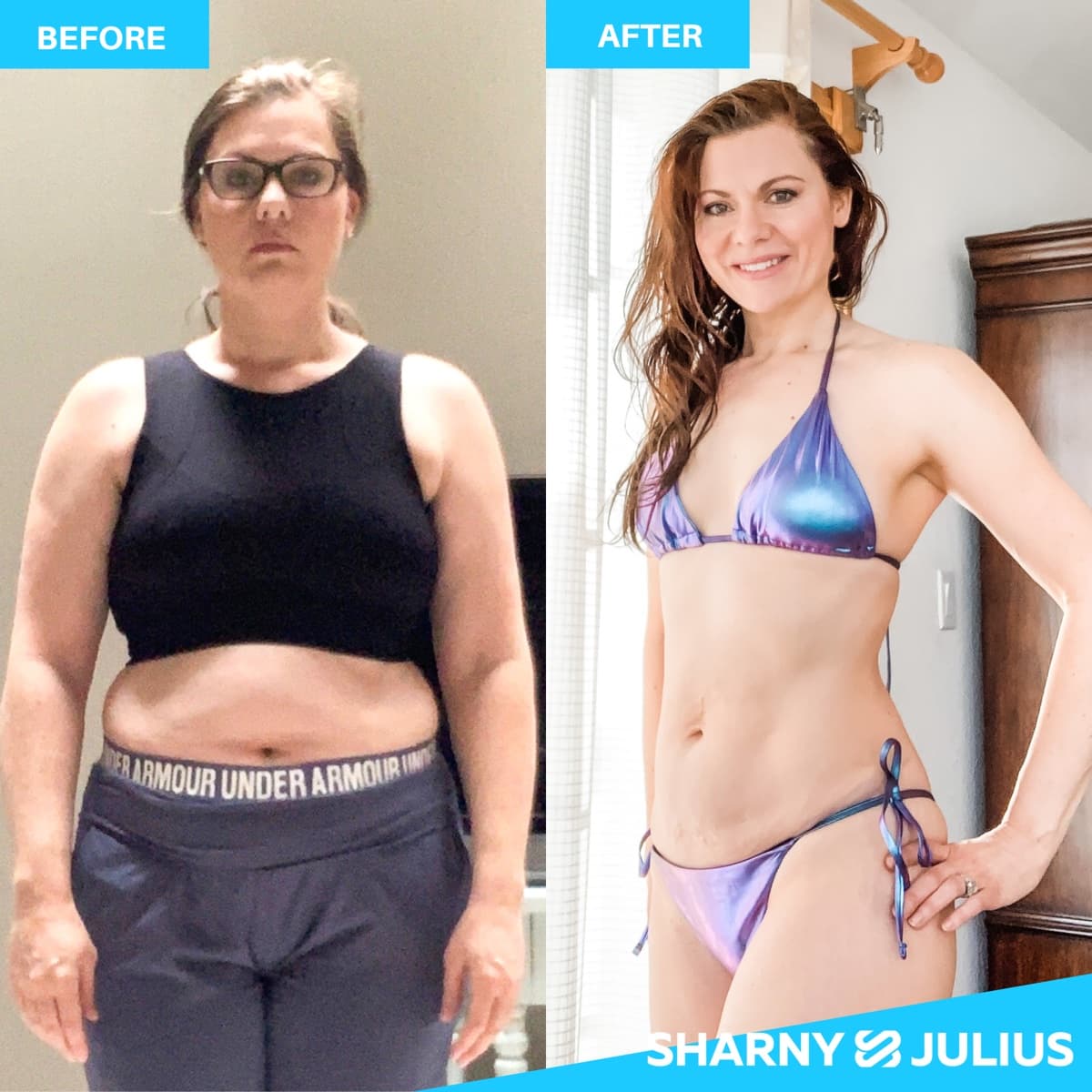 Melissa Wright — before and after transformation