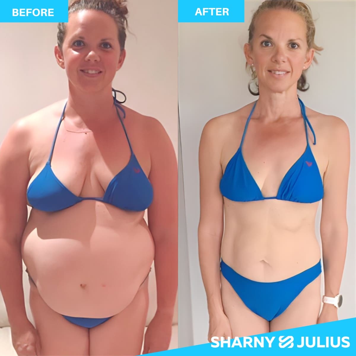 Sarah Amato — before and after transformation